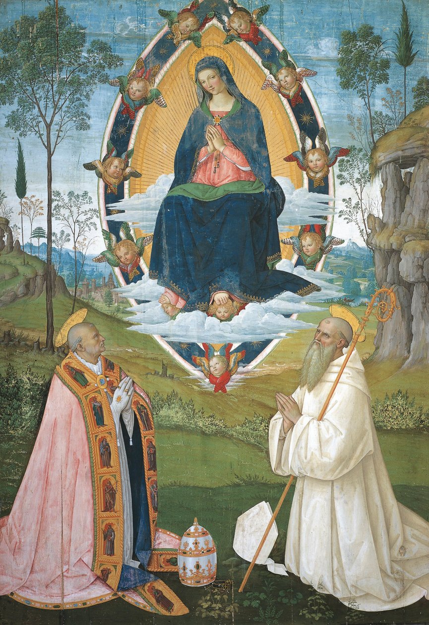 A Madonna com Gregório Grande e São Bento de Bernardino di Betto Pinturicchio