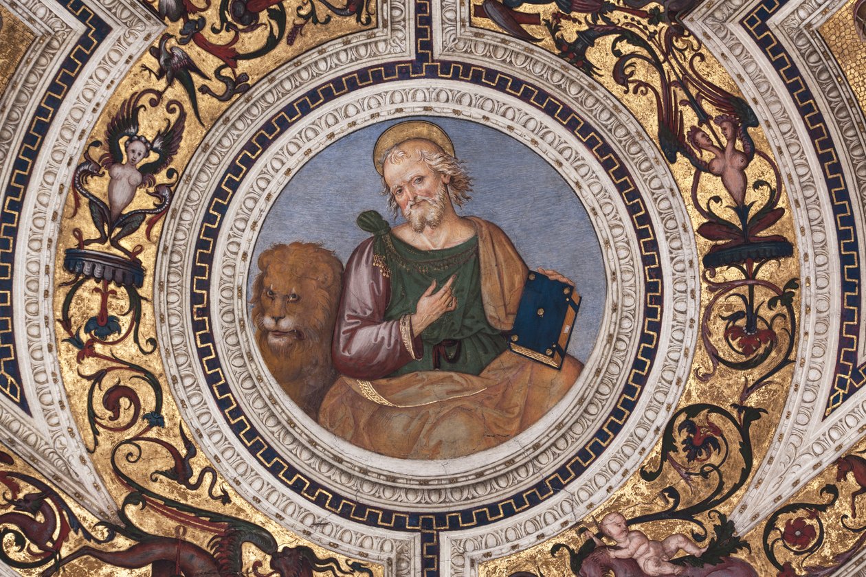 São Marcos, detalhe de Os Quatro Evangelistas (fresco de Bernardino di Betto Pinturicchio