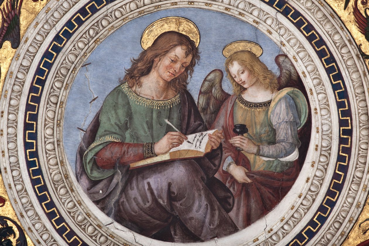 São Mateus, detalhe de Os Quatro Evangelistas (fresco de Bernardino di Betto Pinturicchio