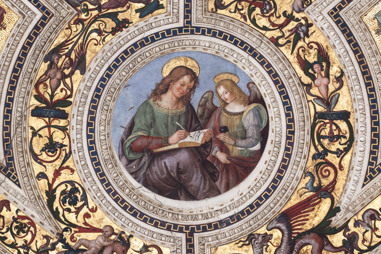São Mateus, detalhe de Os Quatro Evangelistas (fresco de Bernardino di Betto Pinturicchio