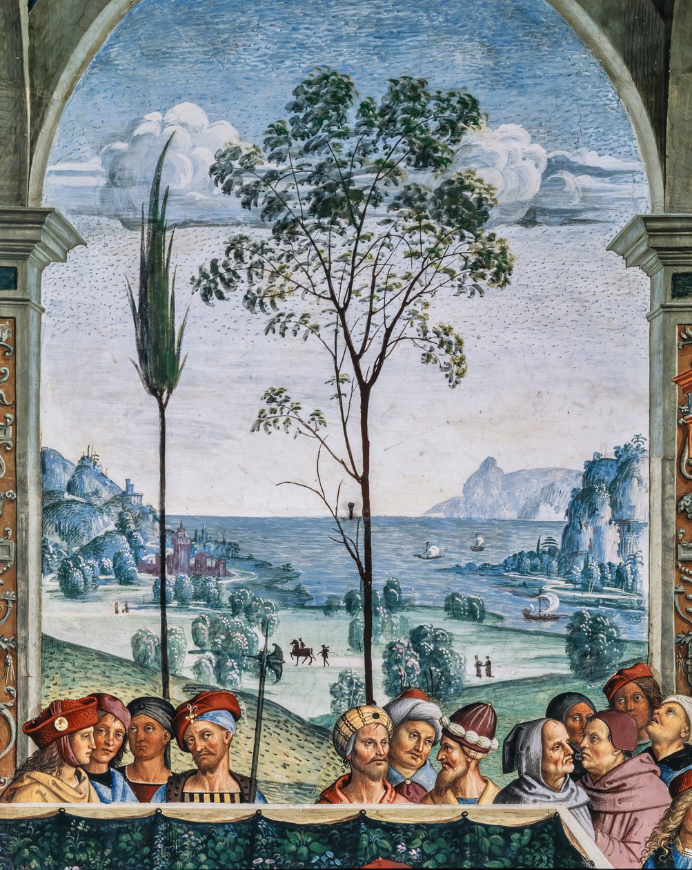 A Biblioteca Piccolomini, muro sudoeste: "Pio II preside a Dieta de Mântua, Junho1 de Bernardino di Betto Pinturicchio
