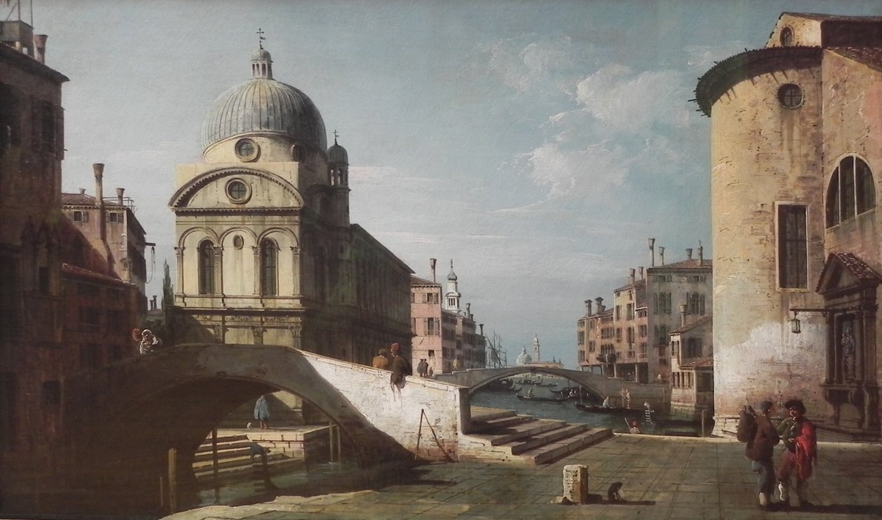 Fantasia arquitetônica com Santa Maria dei Miracoli, Veneza de Bernardo Bellotto