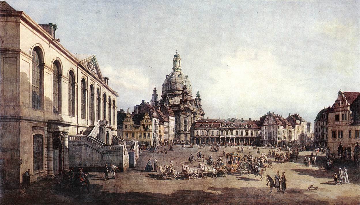 Praça do Novo Mercado em Dresden a partir do Jüdenhof de Bernardo Bellotto