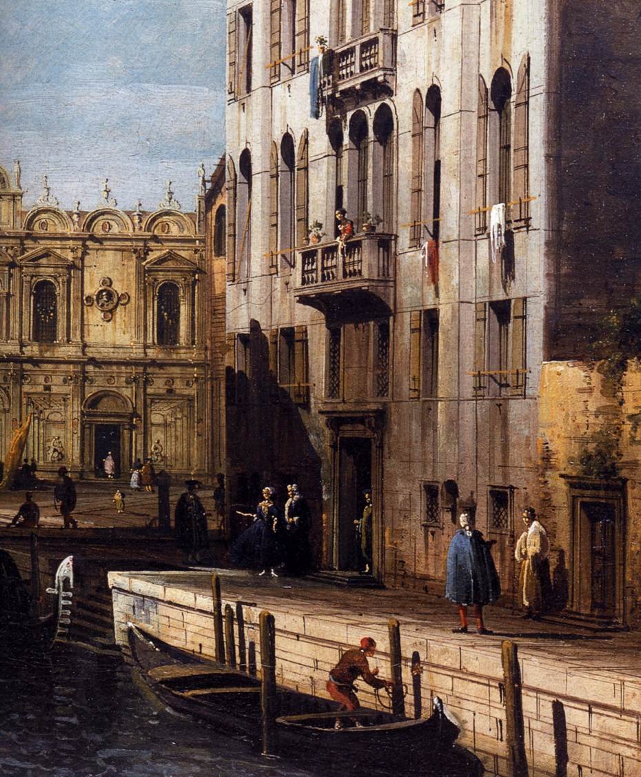 Rio dei Mendicanti com a escola de San Marco (detalhe) de Bernardo Bellotto