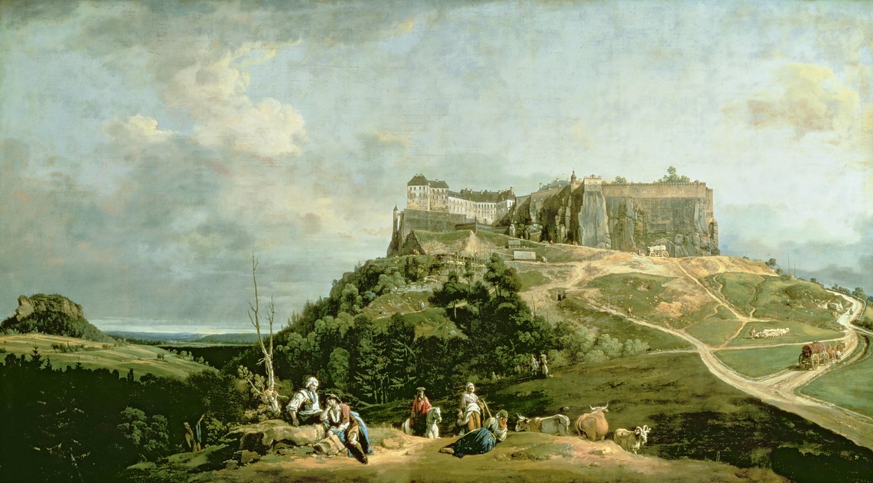 A fortaleza de Konigstein, século XVIII de Bernardo Bellotto