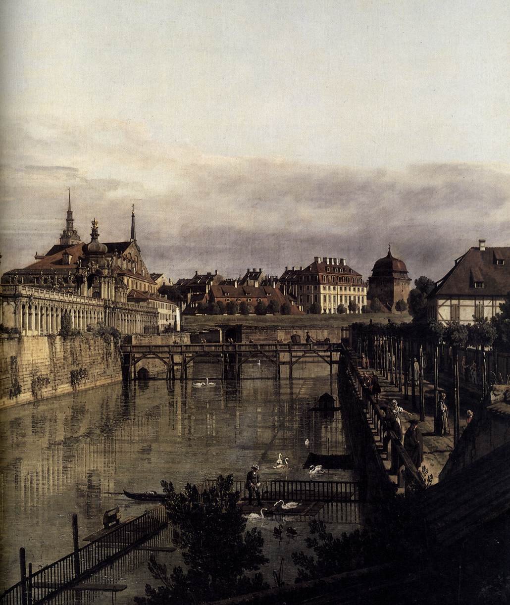 O Fosso do Zwinger em Dresden de Bernardo Bellotto