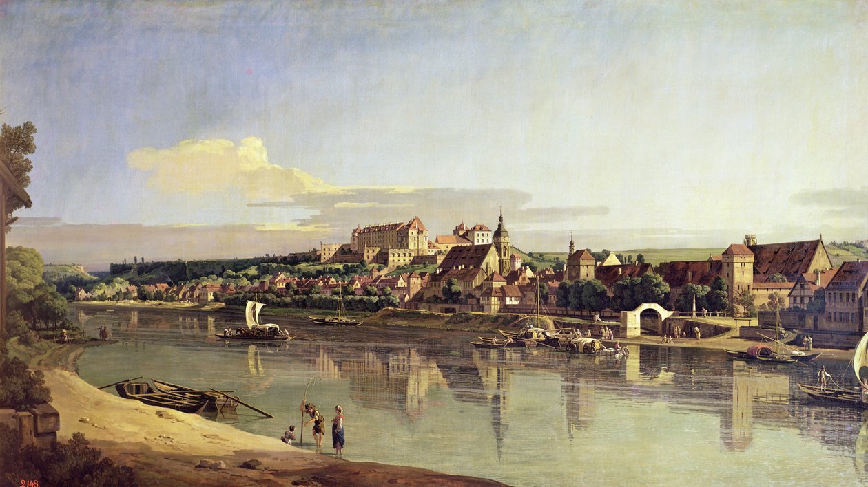Vista de Pirna da margem direita do Elba, c.1753 de Bernardo Bellotto