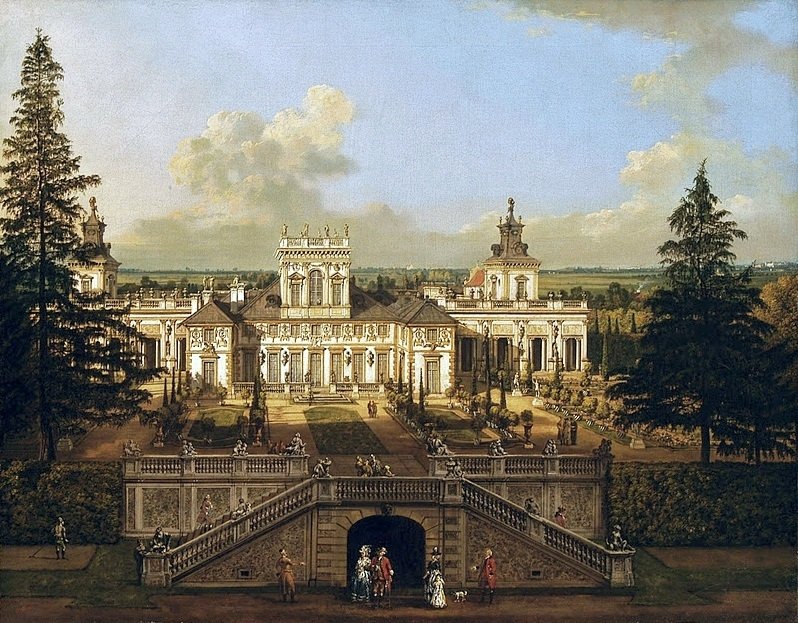 Palácio de Wilanów visto do jardim de Bernardo Bellotto