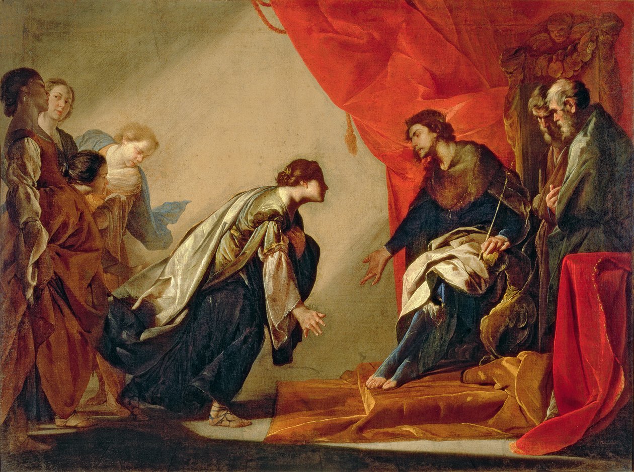 Esther na frente de Assuero, c.1645-50 de Bernardo Cavallino