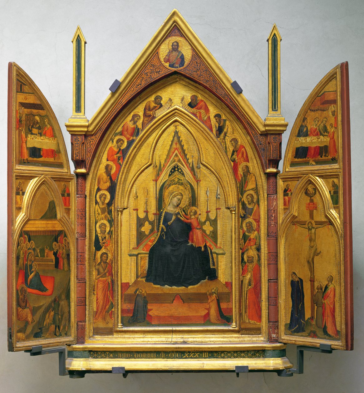 Madonna e Child with Saints (tempera no painel) de Bernardo Daddi