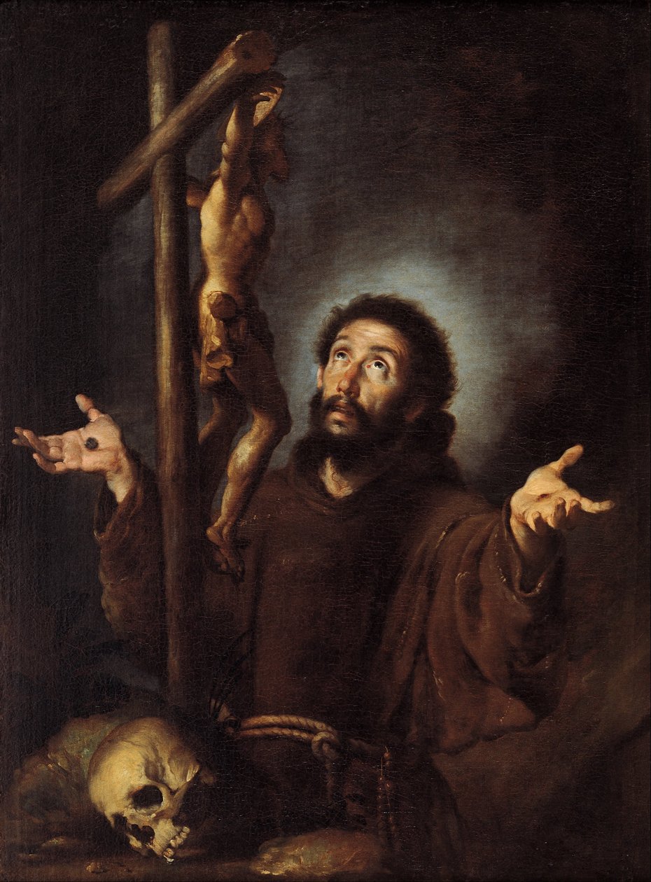 São Francisco de Assis adorando o Crucifixo de Bernardo Strozzi