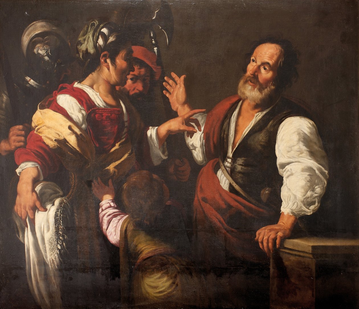 A Negação de São Pedro (óleo sobre tela) de Bernardo (follower of) Strozzi