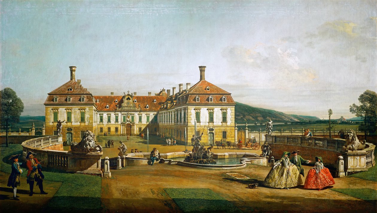 O palácio imperial Schloßhof, Ehrenhofseite de Bernardo Bellotto