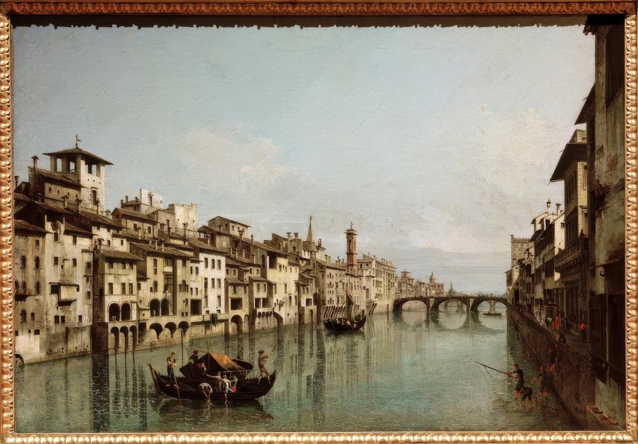 O Arno em Florença com a Ponte Santa Trinità de Bernardo Bellotto