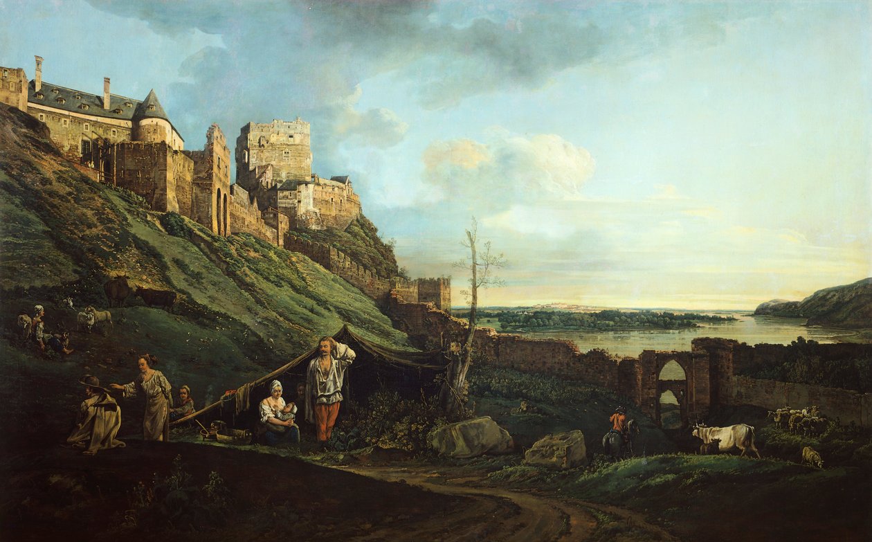Castelo de Devin, de Bernardo Bellotto, conhecido como Canaletto (1721-1780) de Bernardo Bellotto
