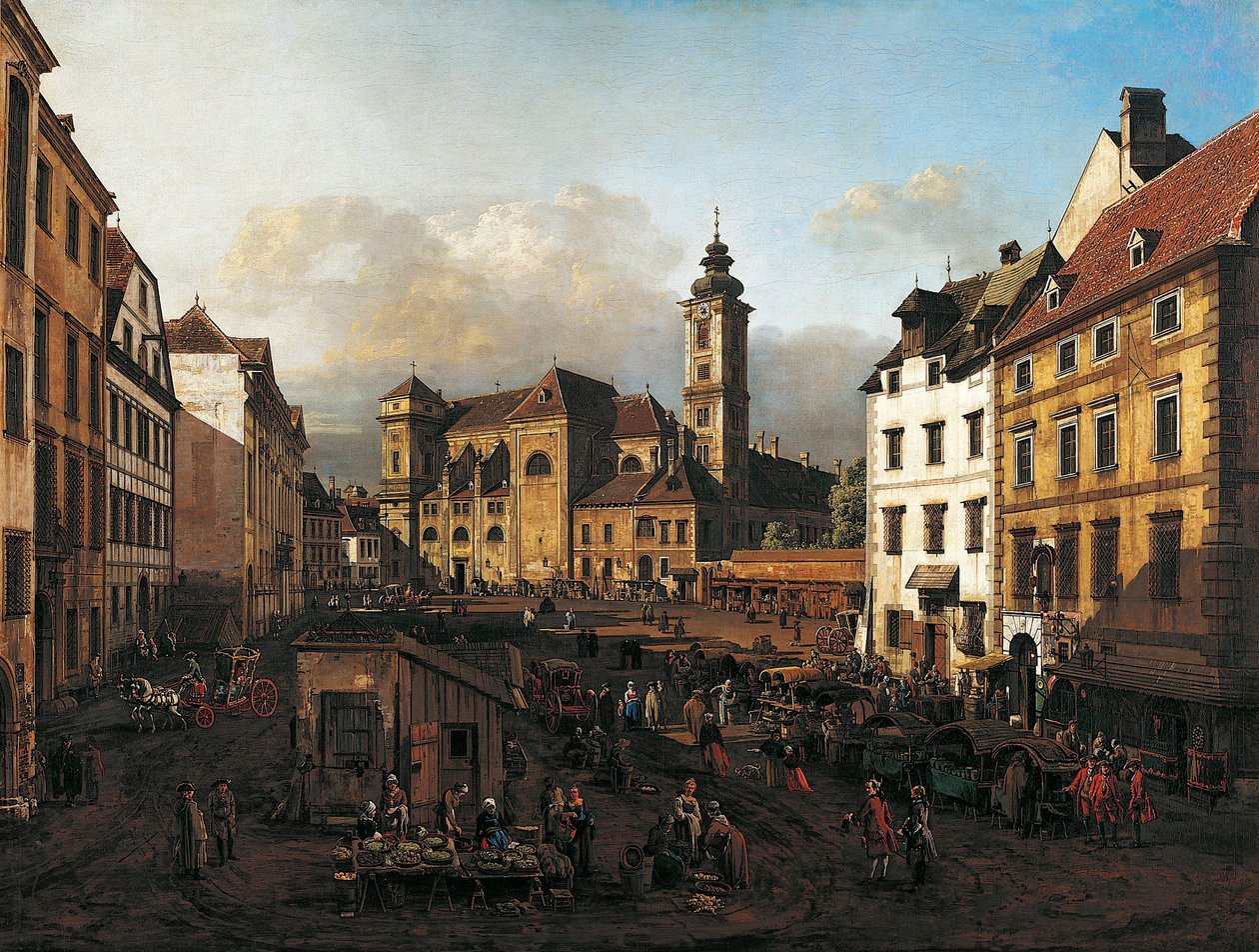 Praça Freyung a partir do sudeste de Bernardo Bellotto