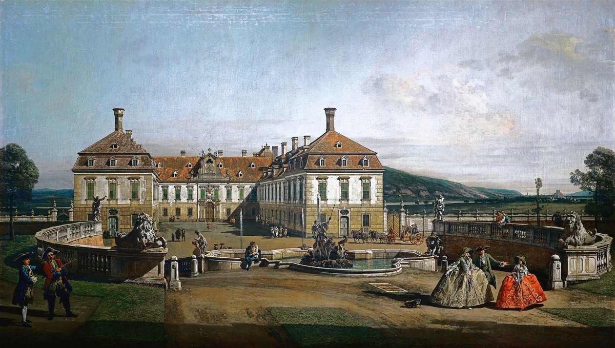 Alemão: O palácio de prazer imperial Schloss Hof, ao lado da corte de honra de Bernardo Bellotto