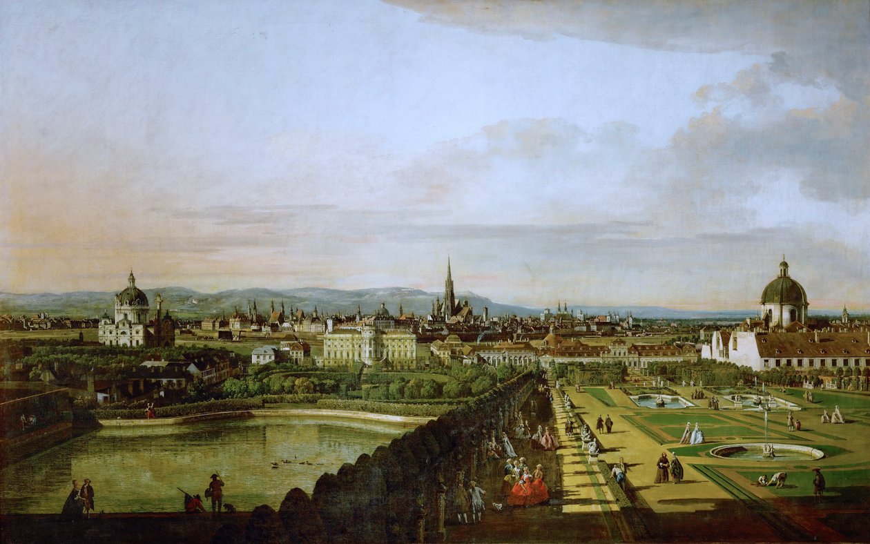 Alemão: Wien, vom Belvedere aus gesehen Vista de Viena a partir do Belvedere de Bernardo Bellotto