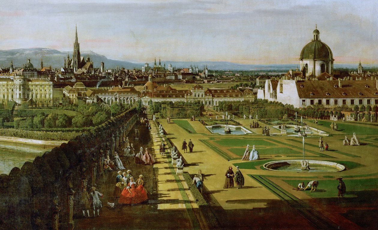 Alemão: Wien, vom Belvedere aus gesehen Vista de Viena a partir do Belvedere de Bernardo Bellotto