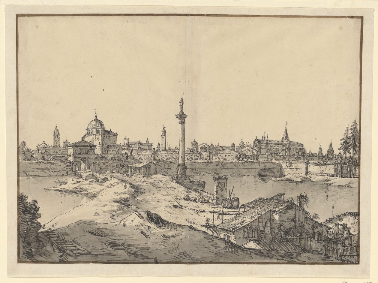 Vista imaginária de Pádua de Bernardo Bellotto