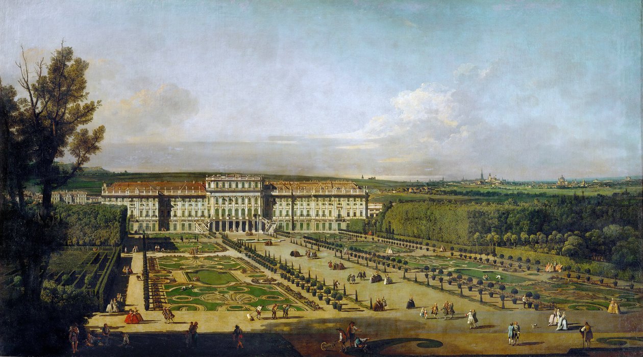 Palácio Imperial de Schönbrunn, fachada do jardim. de Bernardo Bellotto