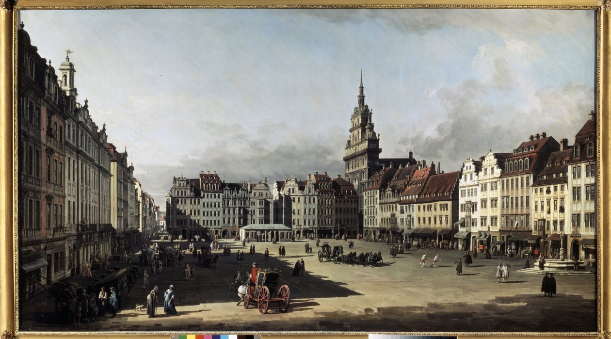 "O antigo Mercado em Dresden" Pintura de Bernardo Bellotto (1720-1780) 1750-1752 Museu Pushkin, Moscovo de Bernardo Bellotto