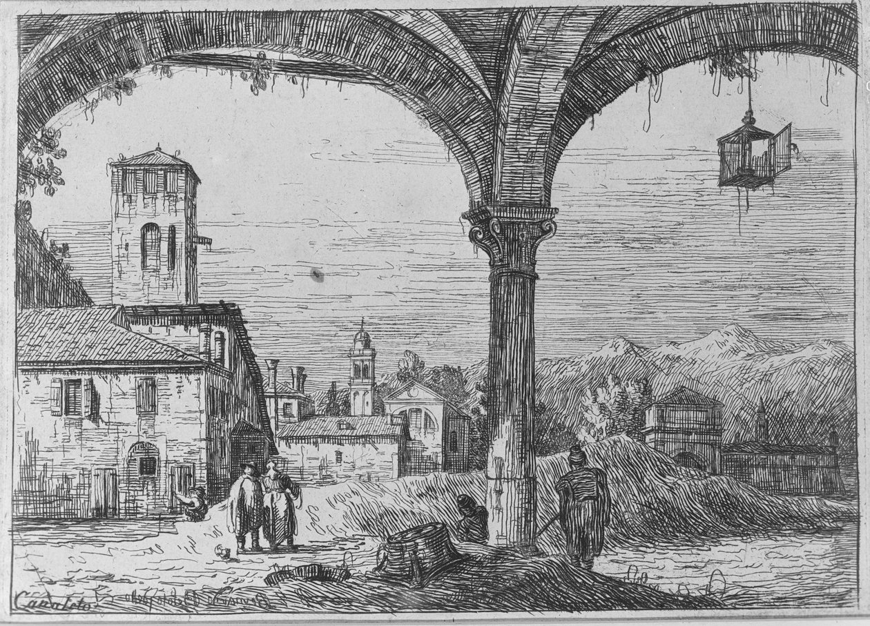 Paisagem - Vista de Pádua a partir da fortificação de Bernardo Bellotto