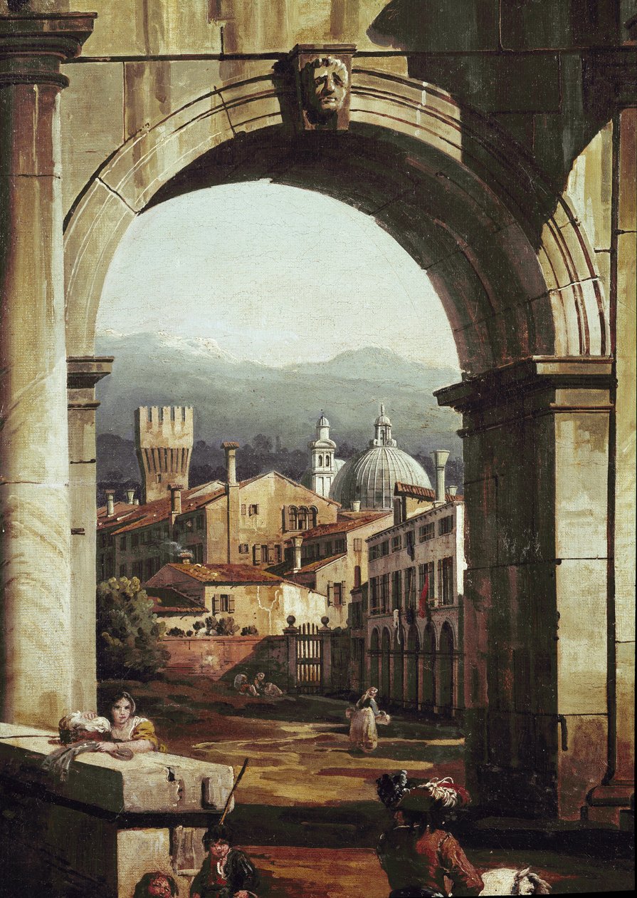 Capricho Romano com Porta e Paredes, detalhe (óleo sobre tela de Bernardo Bellotto