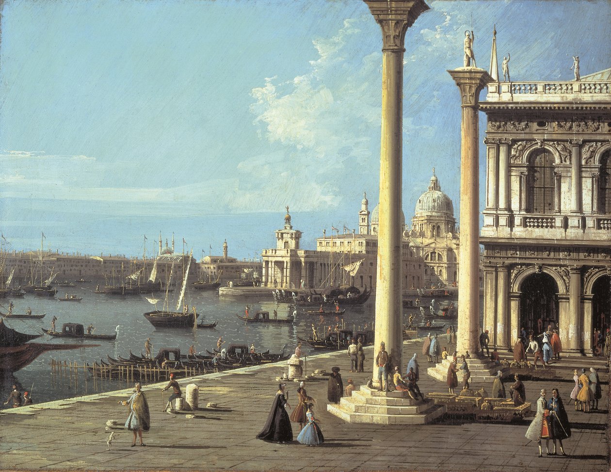 O Bacino di San Marco e a Igreja de Santa Maria della Salute, Veneza, da Piazzetta de Bernardo Bellotto