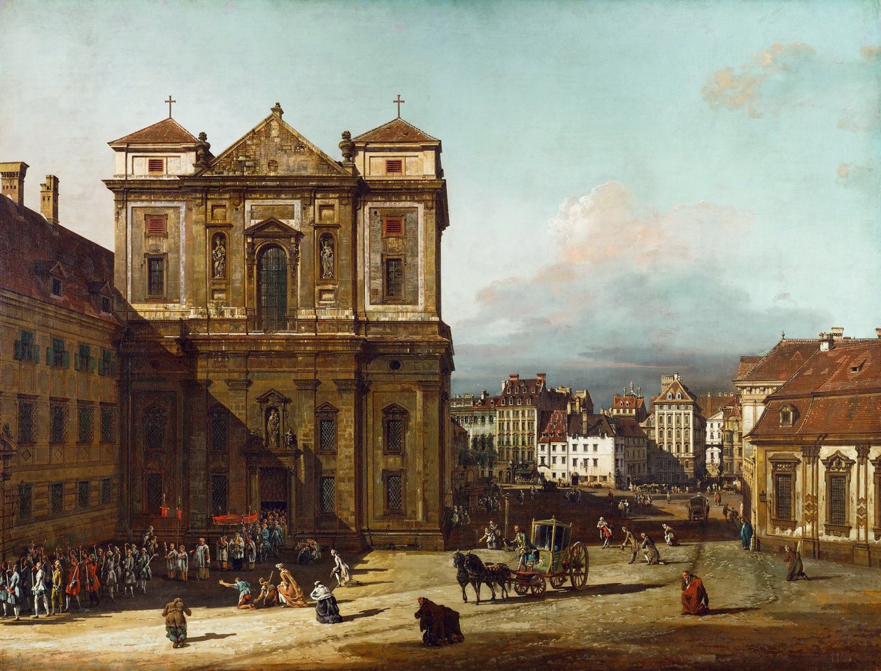 O Freyung em Viena, do Noroeste, entre 1758 e 1761 de Bernardo Bellotto