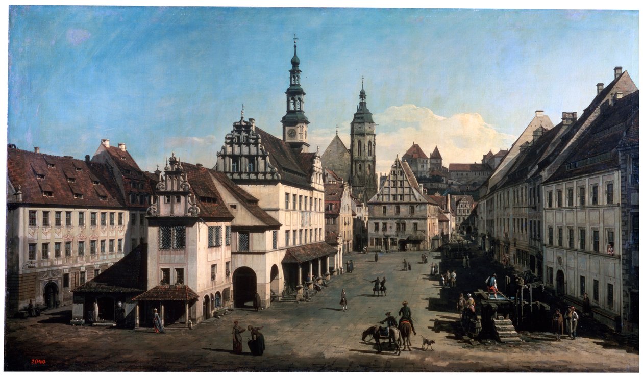 O Market Place em Pirna, c1752-c1755 de Bernardo Bellotto