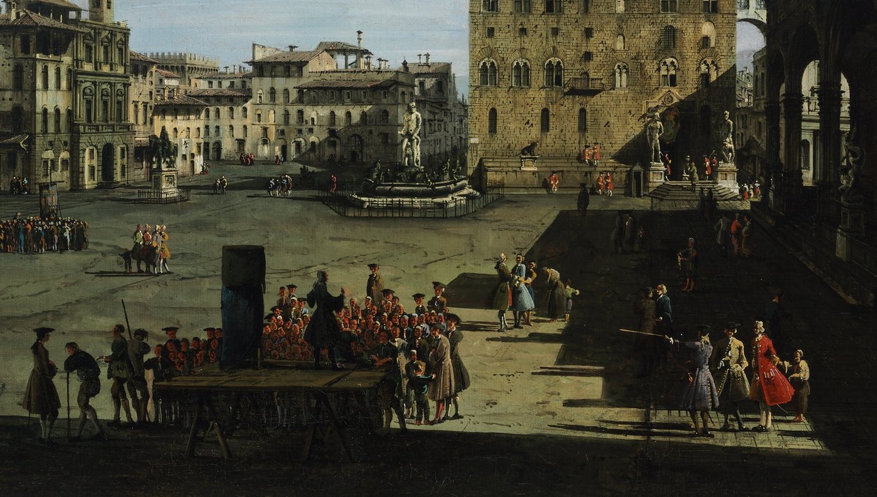 A Piazza della Signoria em Florença de Bernardo Bellotto