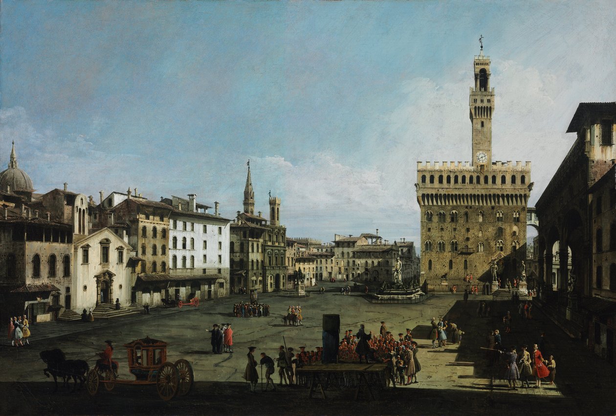 A Piazza della Signoria em Florença, 1742 de Bernardo Bellotto