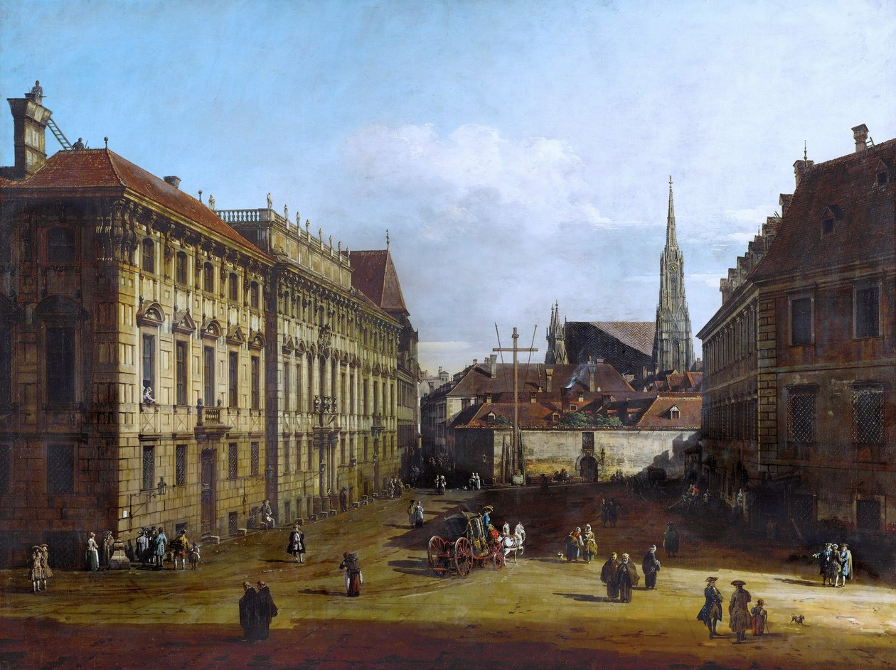 Viena, a Lobkowitzplatz, entre 1758 e 1761 de Bernardo Bellotto