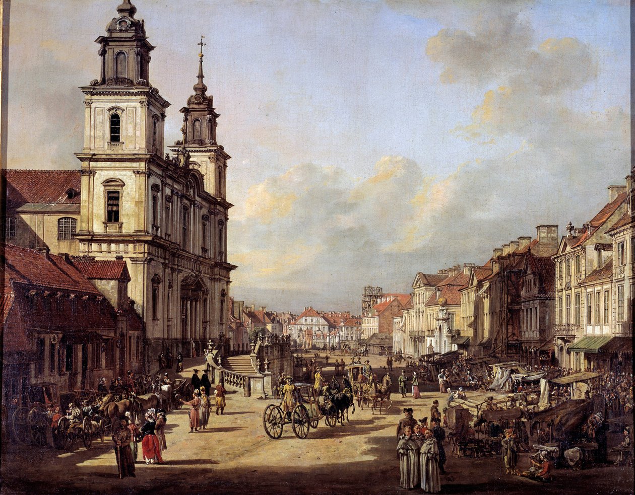 Vista da Rua Krakowskie da Rua Nowyswiat em Varsóvia em 1778 Pintura de Bernardo Bellotto (1720-1780) 1778 Varsóvia, Museu Nacional de Bernardo Bellotto