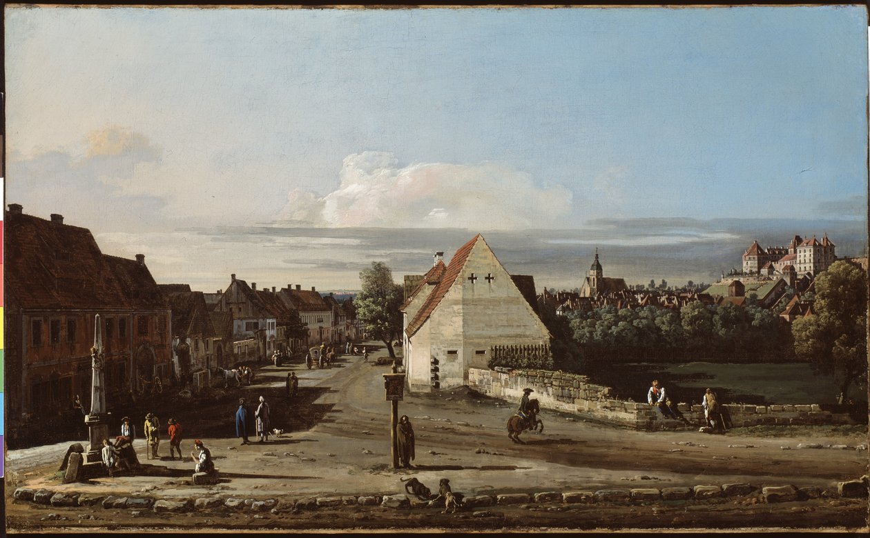 Vista de Pirna com a Fortaleza de Sonnenstein, 1755-65 de Bernardo Bellotto