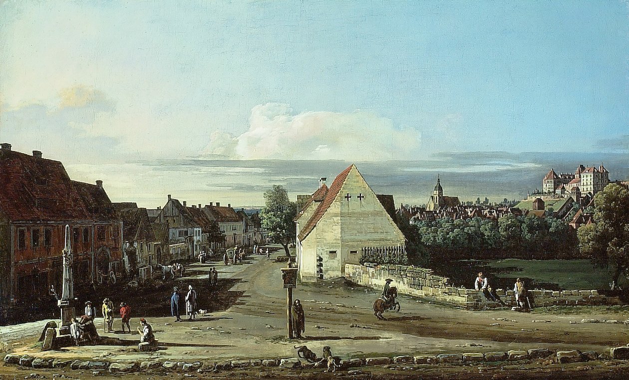 Vista de Pirna com a Fortaleza de Sonnenstein, 175565. de Bernardo Bellotto