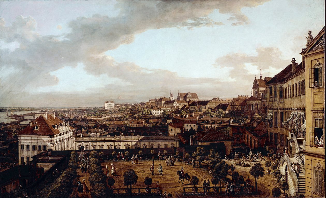 Vista de Varsóvia, da loggia a leste da vila real em direcção a Cracóvia (óleo sobre tela de Bernardo Bellotto