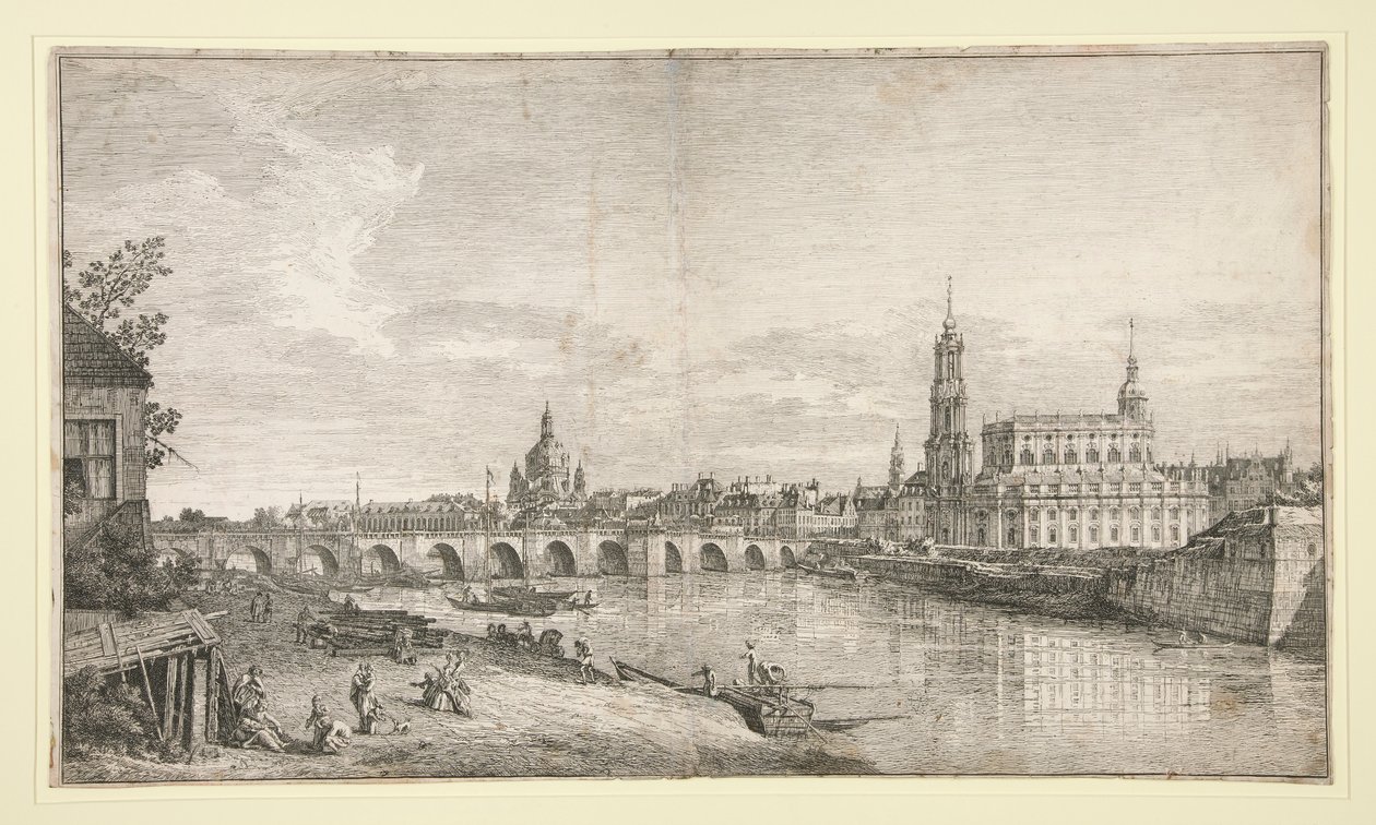 Vista da ponte de Dresden sobre o Elba de Bernardo Bellotto