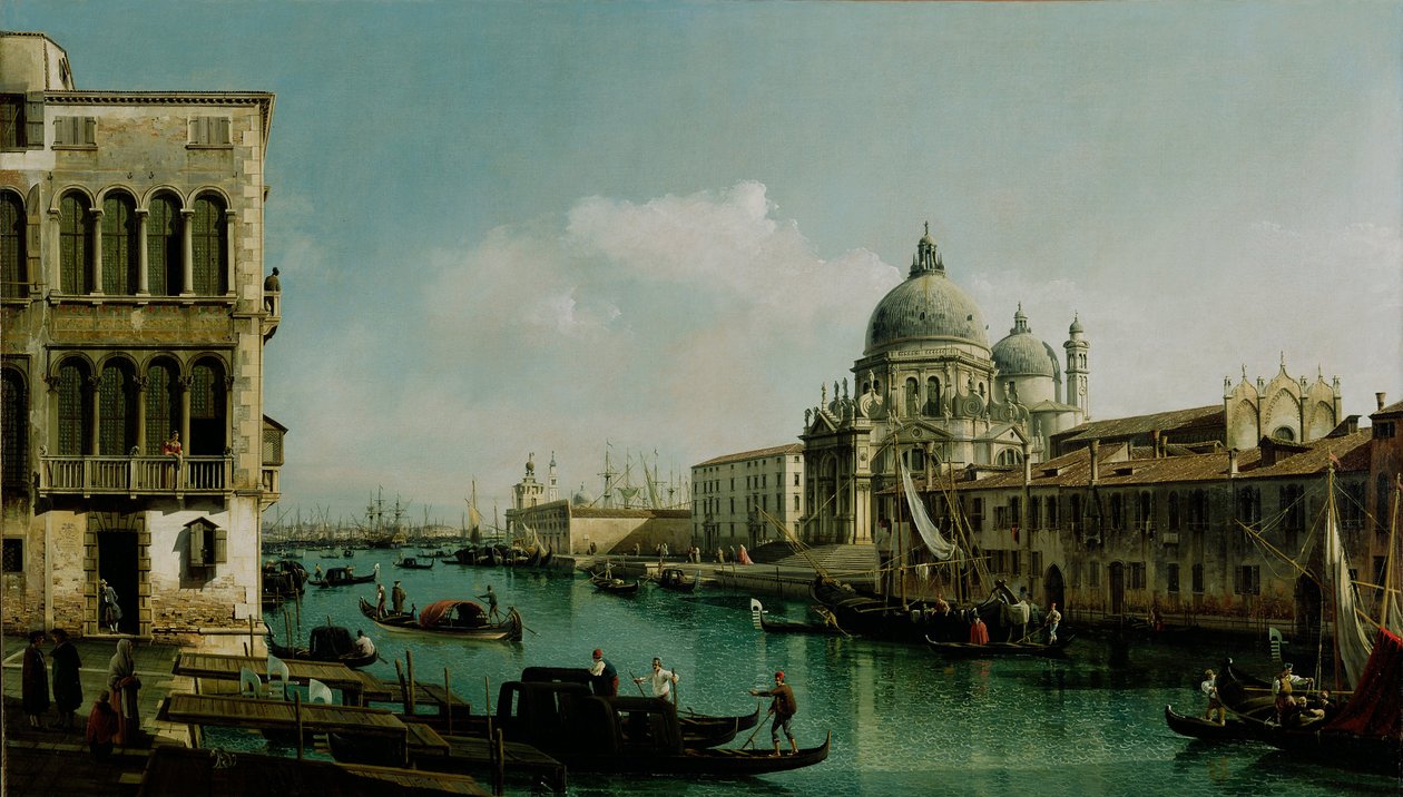 Vista do Grande Canal e Punta della Dogana, ca 1743 de Bernardo Bellotto