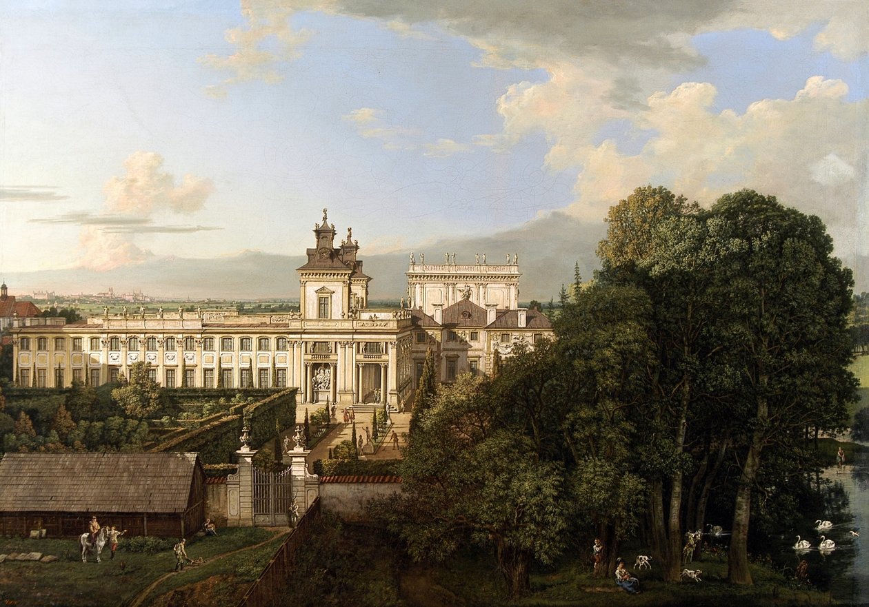 Palácio de Wilanów visto do sul. de Bernardo Bellotto