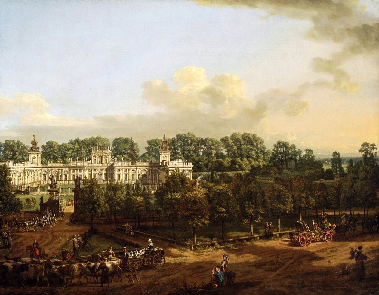 Palácio de Wilanów visto da entrada. de Bernardo Bellotto
