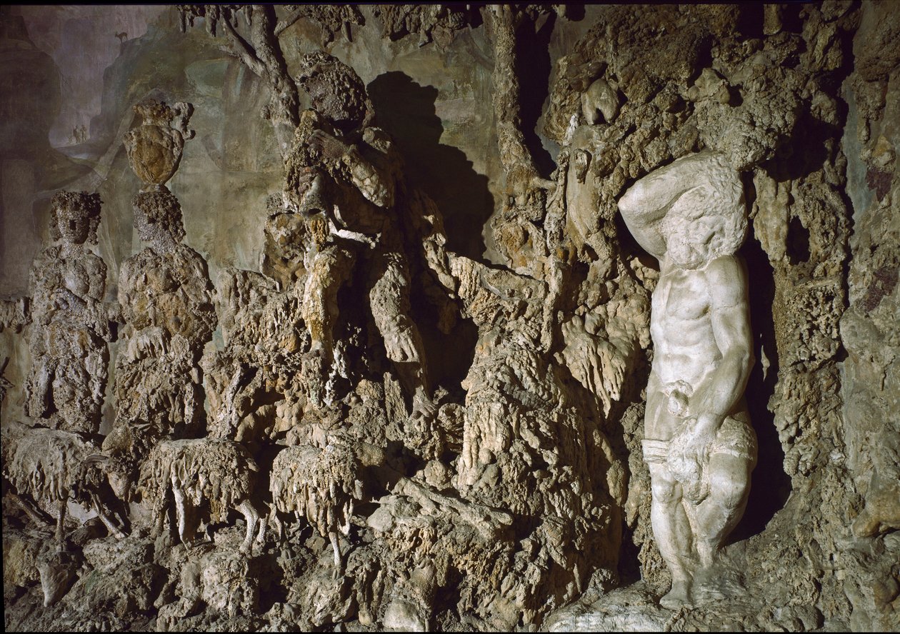 Vista interna da caverna de Boboli. Detalhe. 1583-1588 de Bernardo Buontalenti
