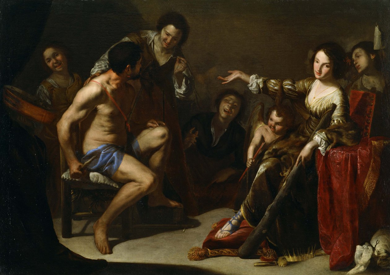 Hércules e Omphale, c. 1640 de Bernardo Cavallino