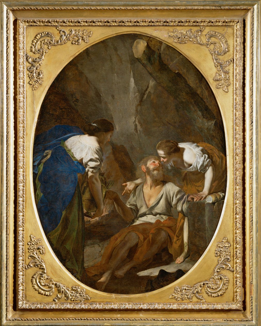 Loth et ses filles - Loth e as suas filhas ... de Bernardo Cavallino