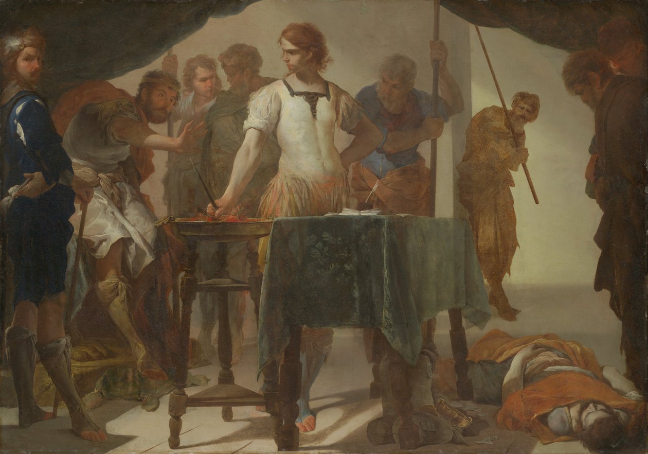 Scaevola Confrontando Rei Porsena de Bernardo Cavallino