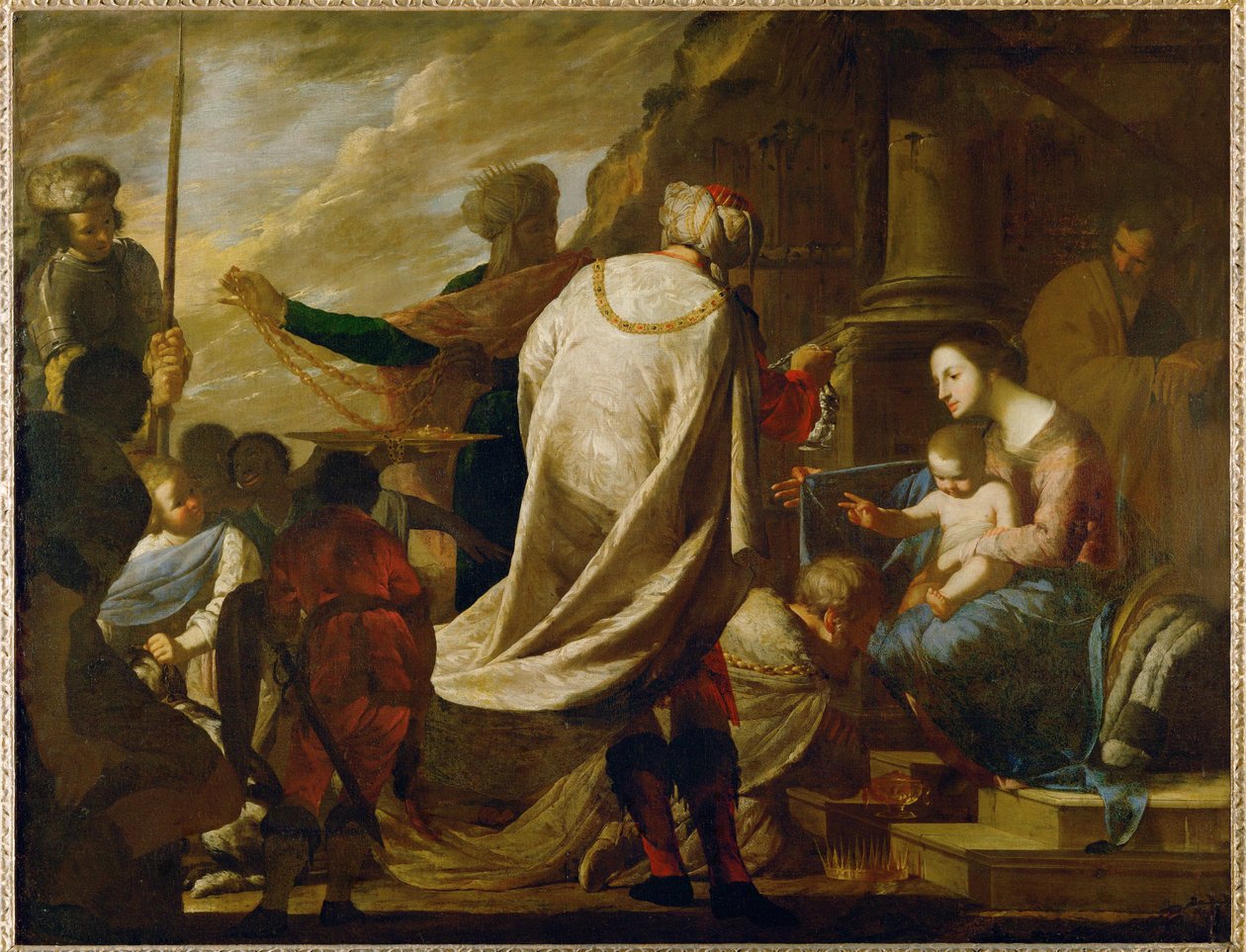 A Adoração dos Reis Magos ... (pintura sobre tela) de Bernardo Cavallino