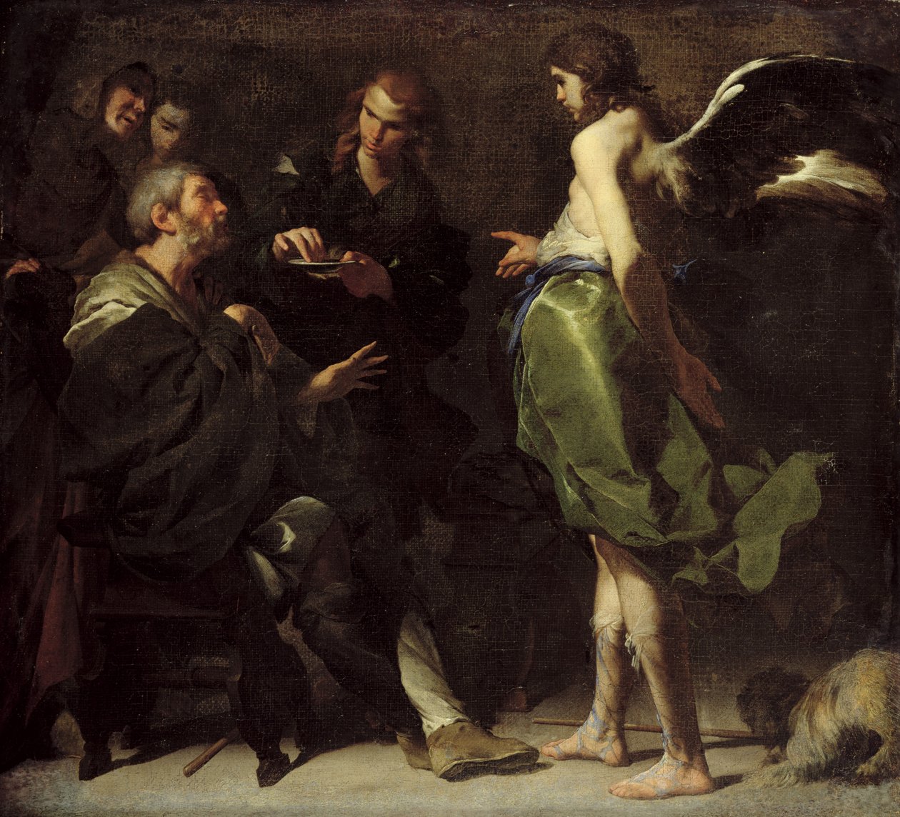 O jovem Tobias cura seu pai cego, c.1640s de Bernardo Cavallino