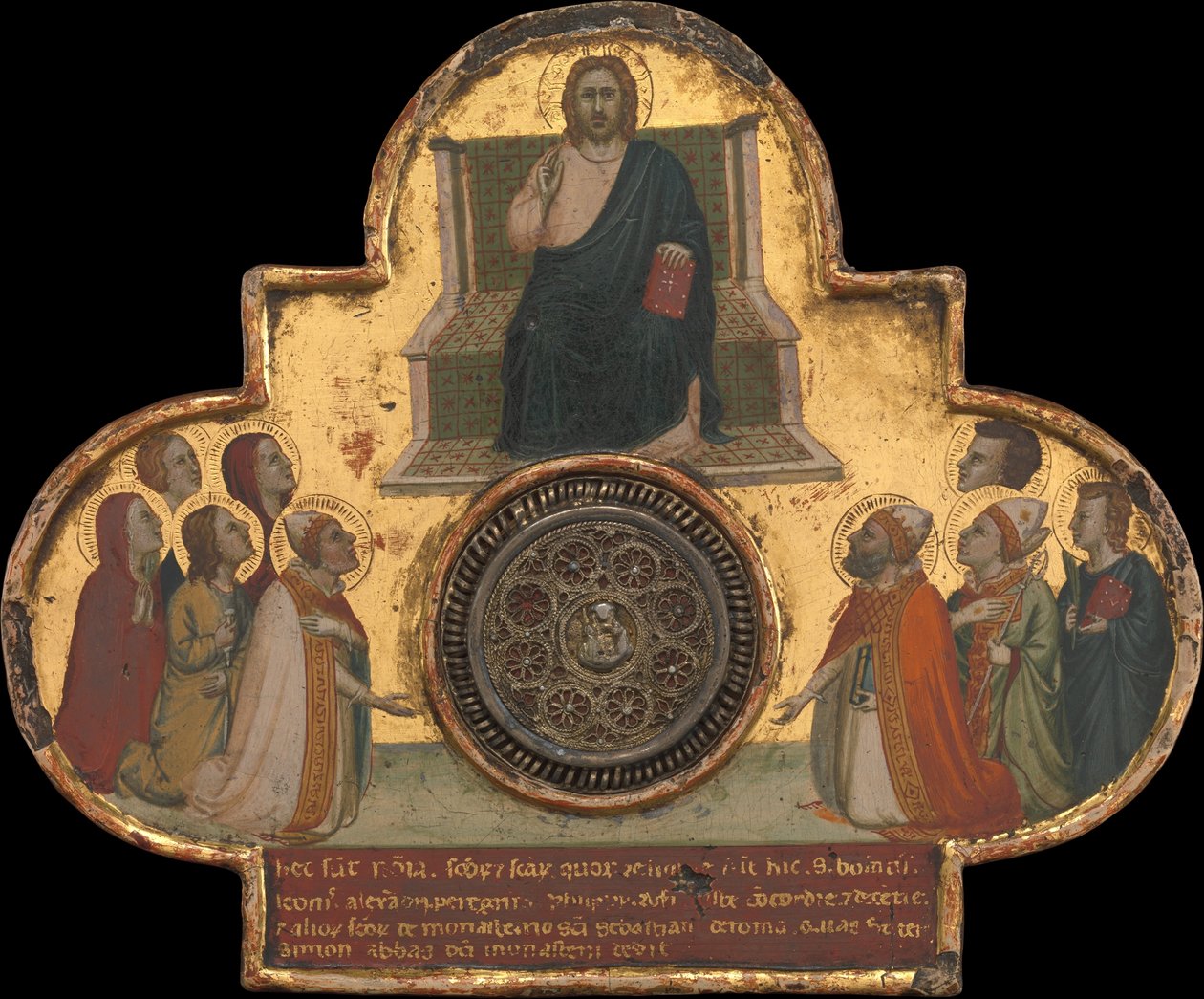 Christus auf dem Thron mit Heiligen de Bernardo Daddi