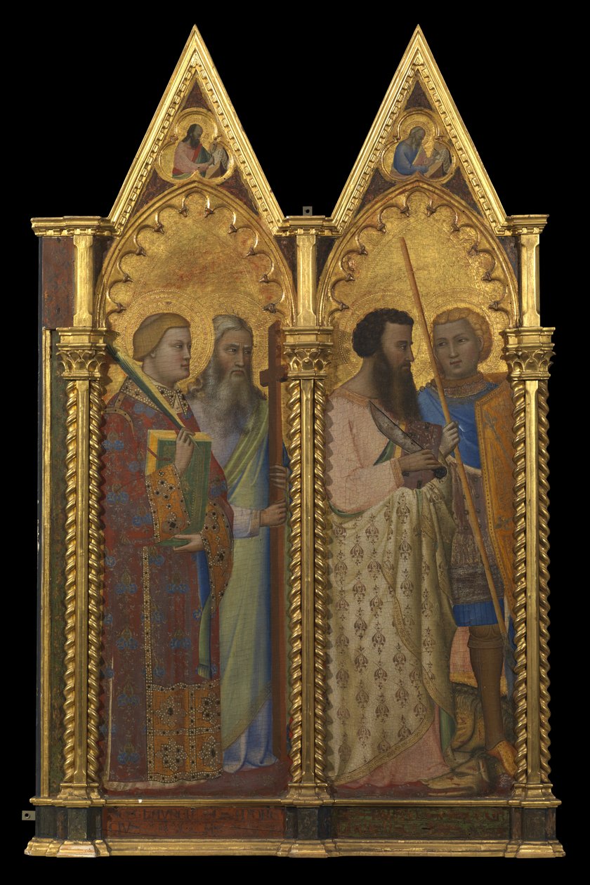 Santos Bartolomeu e Jorge (painel esquerdo) (recto) de Bernardo Daddi